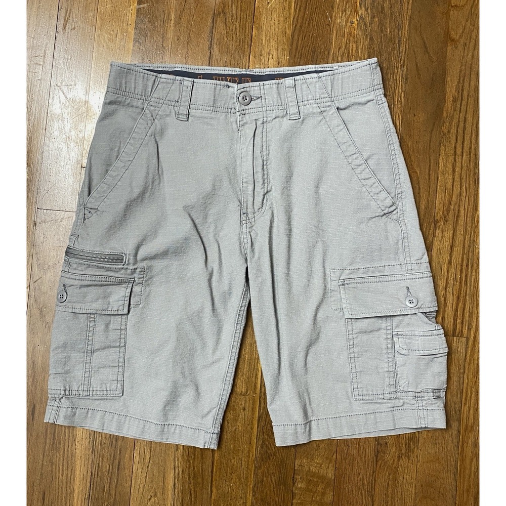 WearFirst Cargo Shorts Mens 30 Gray Ripstop Cotton Spandex Stretch WF Free-Band